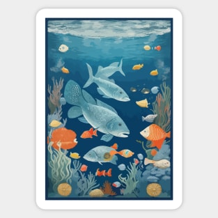 Rug Beautiful Ocean Fish Pattern Sticker